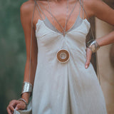 Powder Blue Padma Dress • Handloomed Laces Dress • Minimalist Goddess Dress - AYA SW IDR
