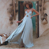 Powder Blue Padma Dress • Handloomed Laces Dress • Minimalist Goddess Dress - AYA SW IDR