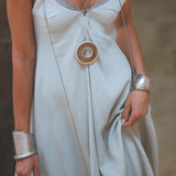 Powder Blue Padma Dress • Handloomed Laces Dress • Minimalist Goddess Dress - AYA SW IDR