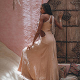 Powder Pink Aisha Dress • Greek Goddess Dress • Asymmetrical Bridesmaid Dress - AYA SW IDR
