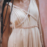 Powder Pink Athena Cape • Ombré Braided Lightweight Kimono • Macrame Robe for Women - AYA SW IDR