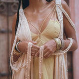 Powder Pink Athena Cape • Ombré Braided Lightweight Kimono • Macrame Robe for Women - AYA SW IDR