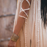Powder Pink Athena Cape • Ombré Braided Lightweight Kimono • Macrame Robe for Women - AYA SW IDR