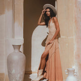 Powder Pink Bhakti Dress • Organic Cocktail Dress • Ombré Minimalist Dress - AYA SW IDR