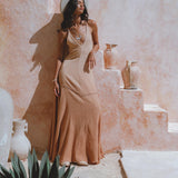 Powder Pink Bhakti Dress • Organic Cocktail Dress • Ombré Minimalist Dress - AYA SW IDR