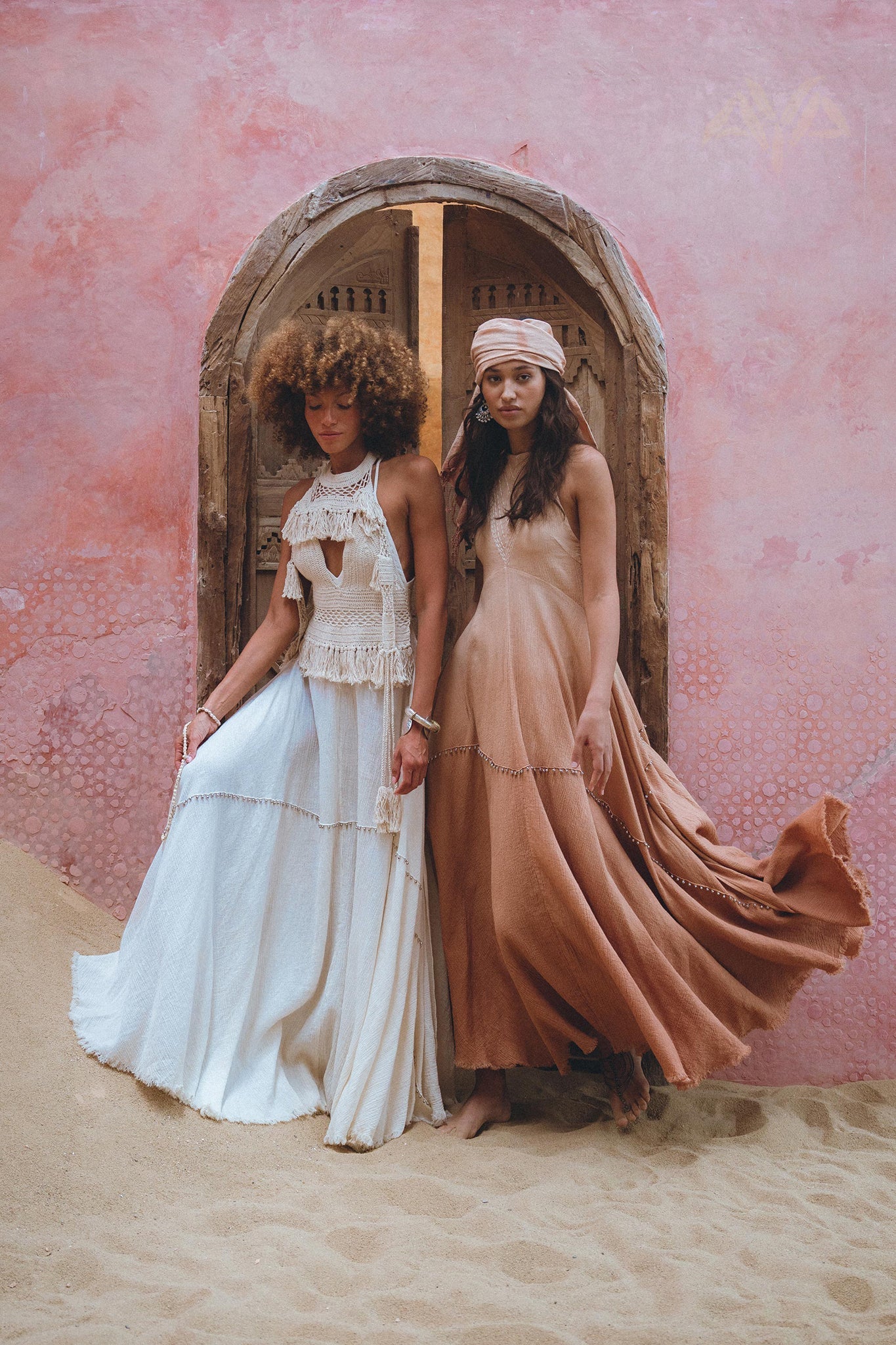 Powder Pink Bhakti Dress • Organic Cocktail Dress • Ombré Minimalist Dress - AYA SW IDR