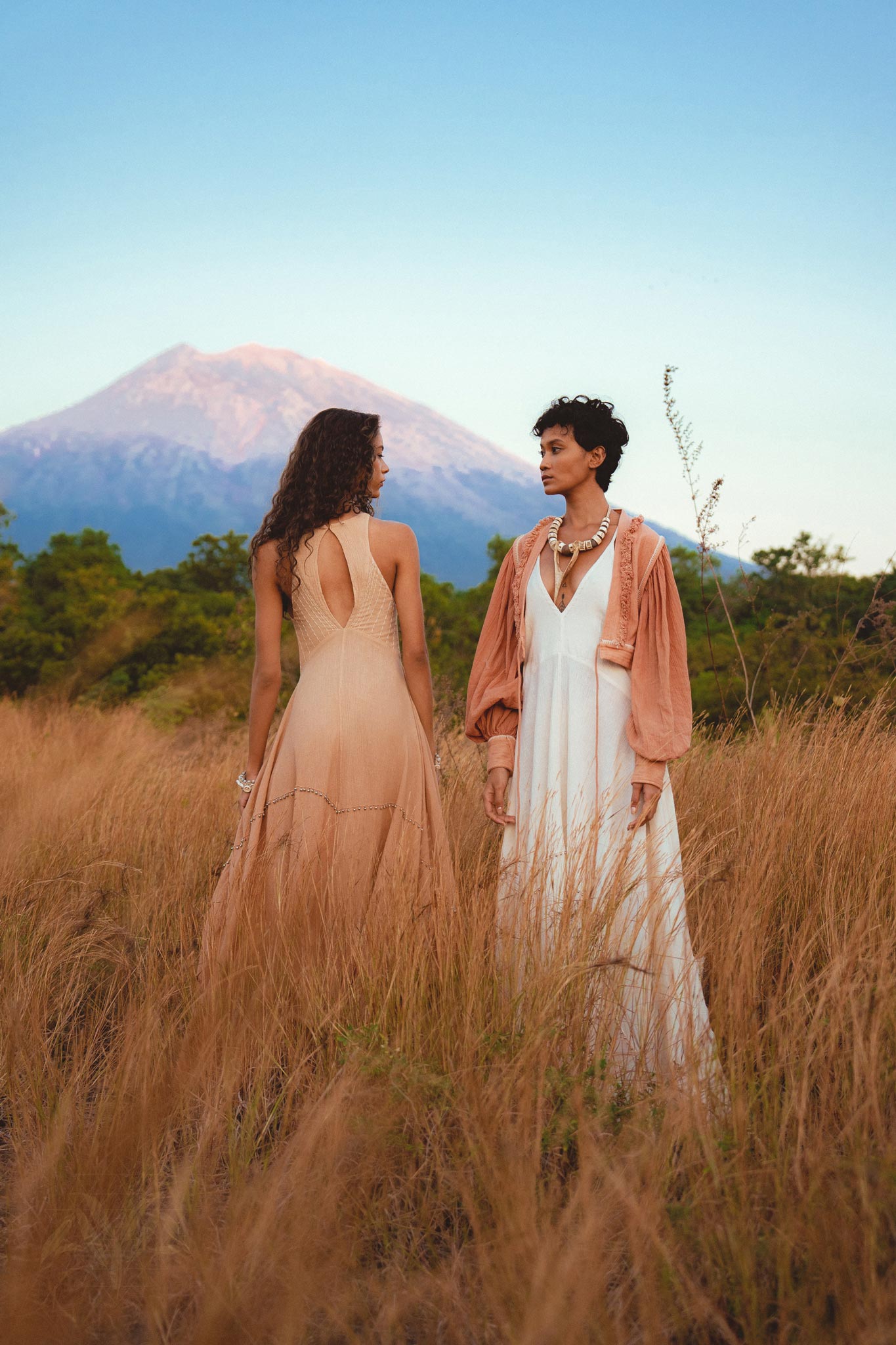 Powder Pink Bhakti Dress • Organic Cocktail Dress • Ombré Minimalist Dress - AYA SW IDR