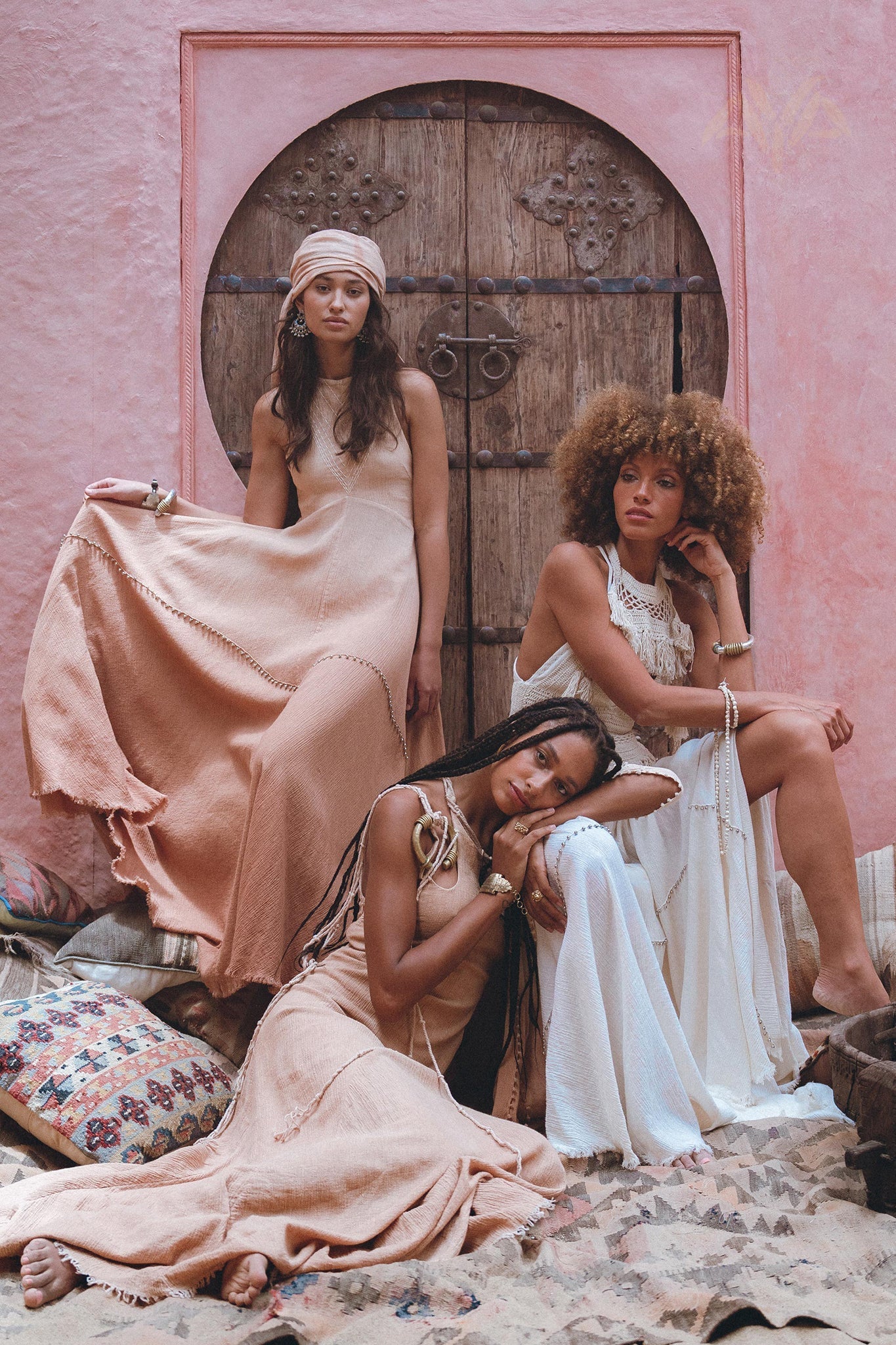 Powder Pink Bhakti Dress • Organic Cocktail Dress • Ombré Minimalist Dress - AYA SW IDR