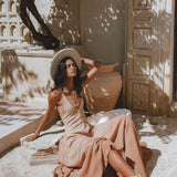 Powder Pink Bhakti Dress • Organic Cocktail Dress • Ombré Minimalist Dress - AYA SW IDR