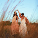 Powder Pink Bhakti Dress • Organic Cocktail Dress • Ombré Minimalist Dress - AYA SW IDR