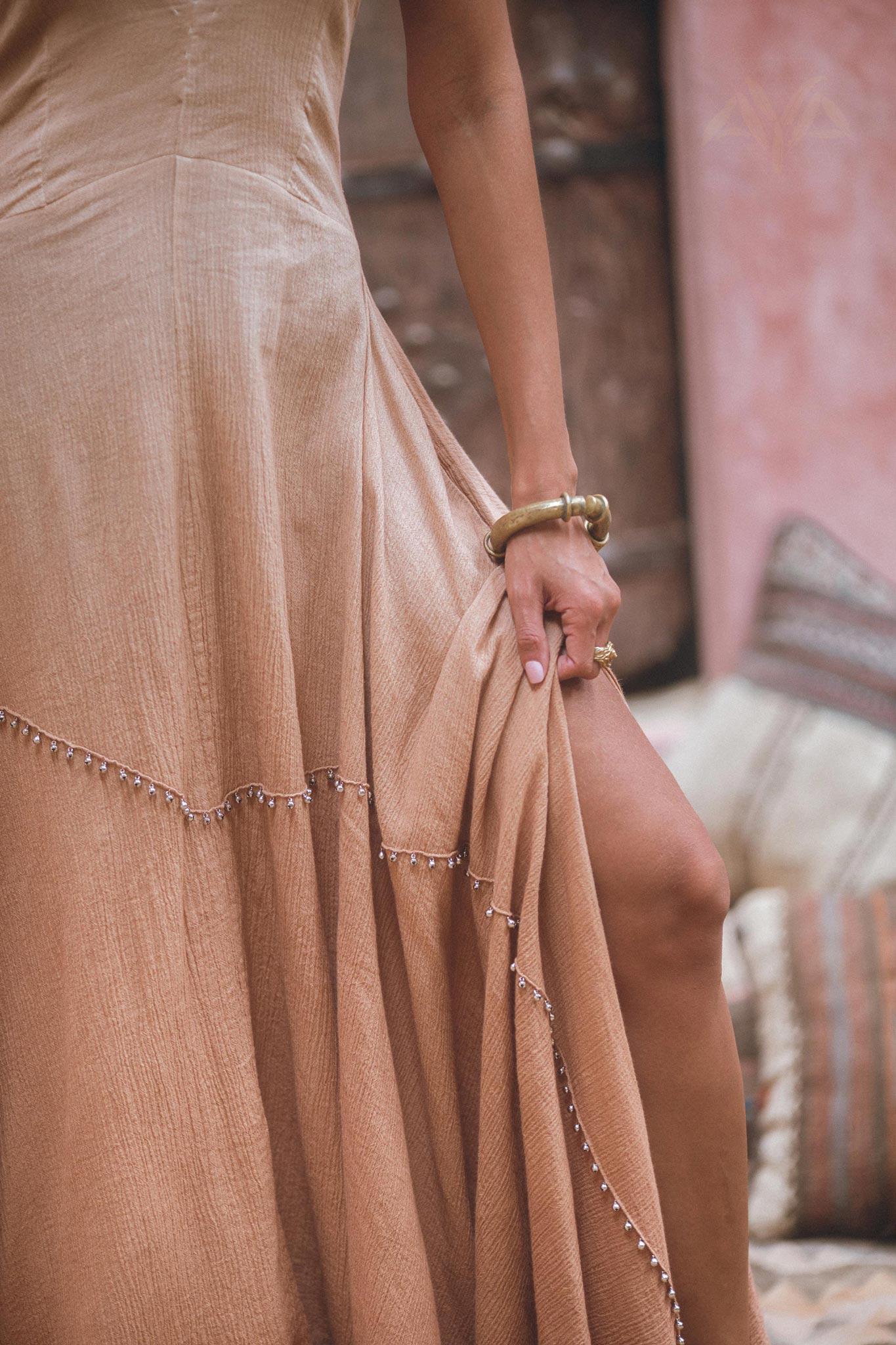 Powder Pink Bhakti Dress • Organic Cocktail Dress • Ombré Minimalist Dress - AYA SW IDR