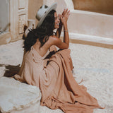 Powder Pink Bhakti Dress • Organic Cocktail Dress • Ombré Minimalist Dress - AYA SW IDR