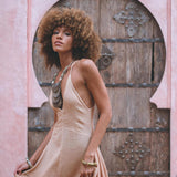 Powder Pink Bhakti Dress • Organic Cocktail Dress • Ombré Minimalist Dress - AYA SW IDR