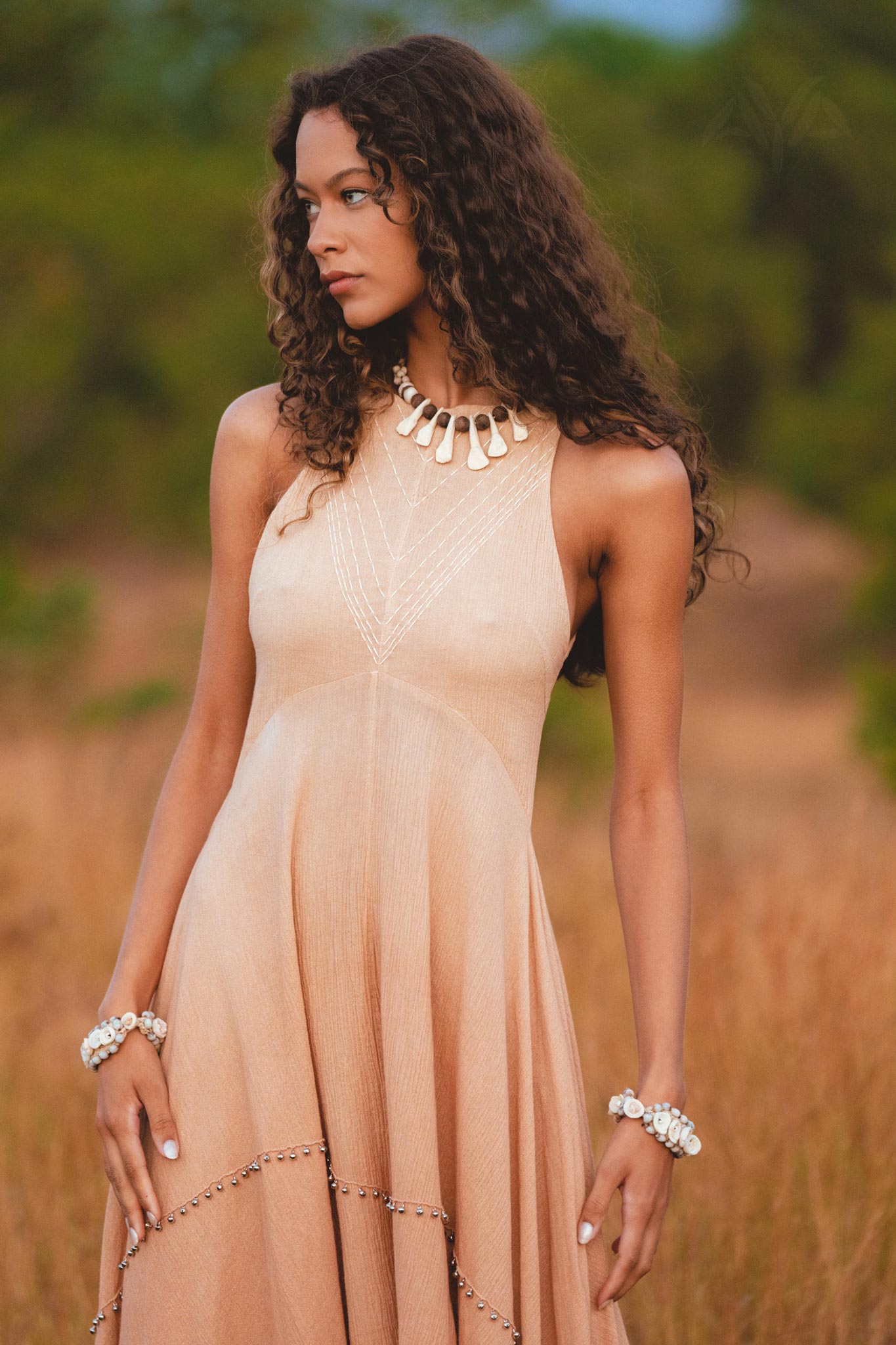 Powder Pink Bhakti Dress • Organic Cocktail Dress • Ombré Minimalist Dress - AYA SW IDR