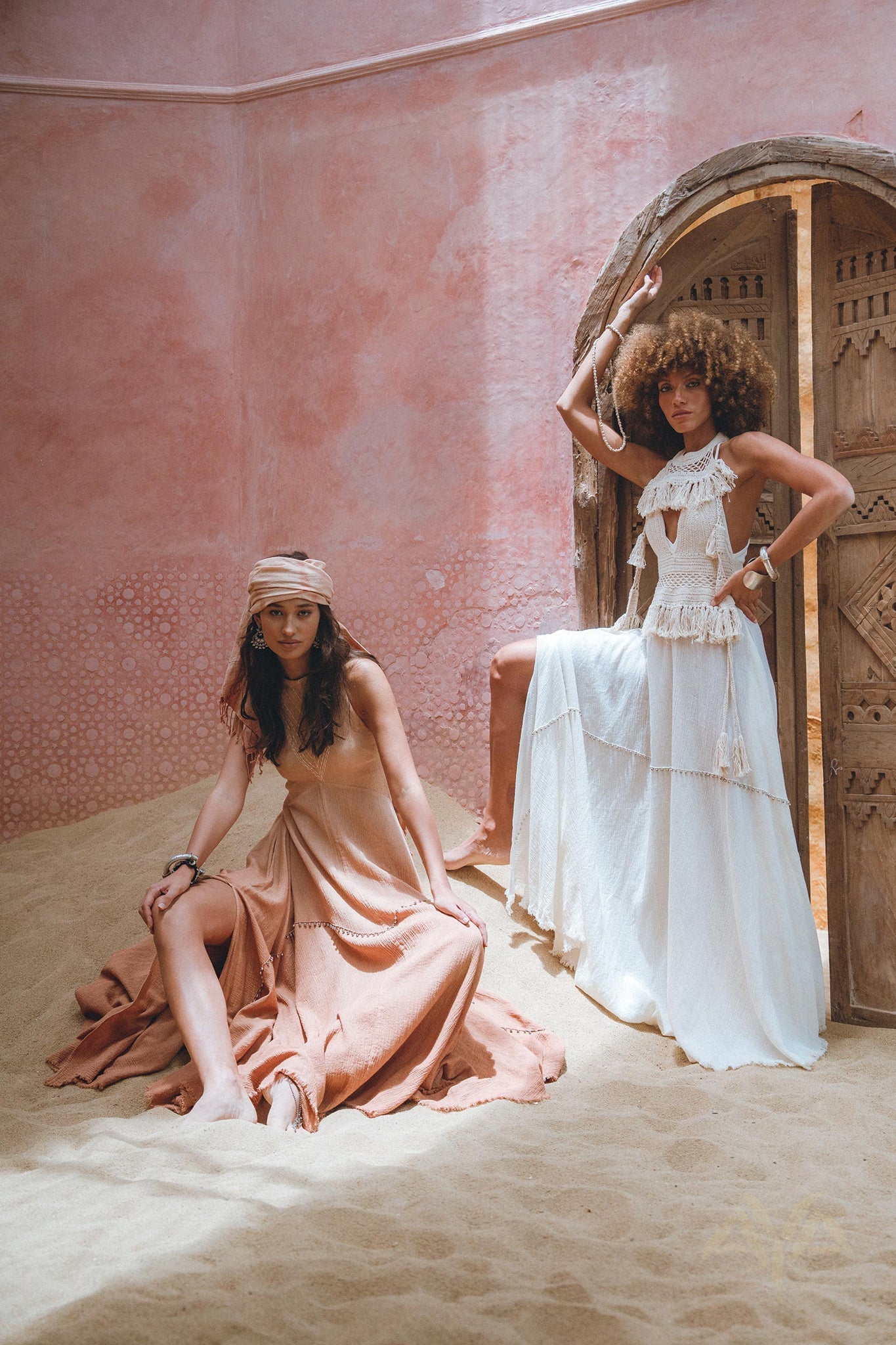 Powder Pink Bhakti Dress • Organic Cocktail Dress • Ombré Minimalist Dress - AYA SW IDR