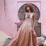 Powder Pink Bhakti Dress • Organic Cocktail Dress • Ombré Minimalist Dress - AYA SW IDR