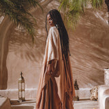 Powder Pink Boho Poncho • Bohemian Cape • Plus Size Clothing • Wrap Shawl • Ombre Sustainable Mantel - AYA SW IDR
