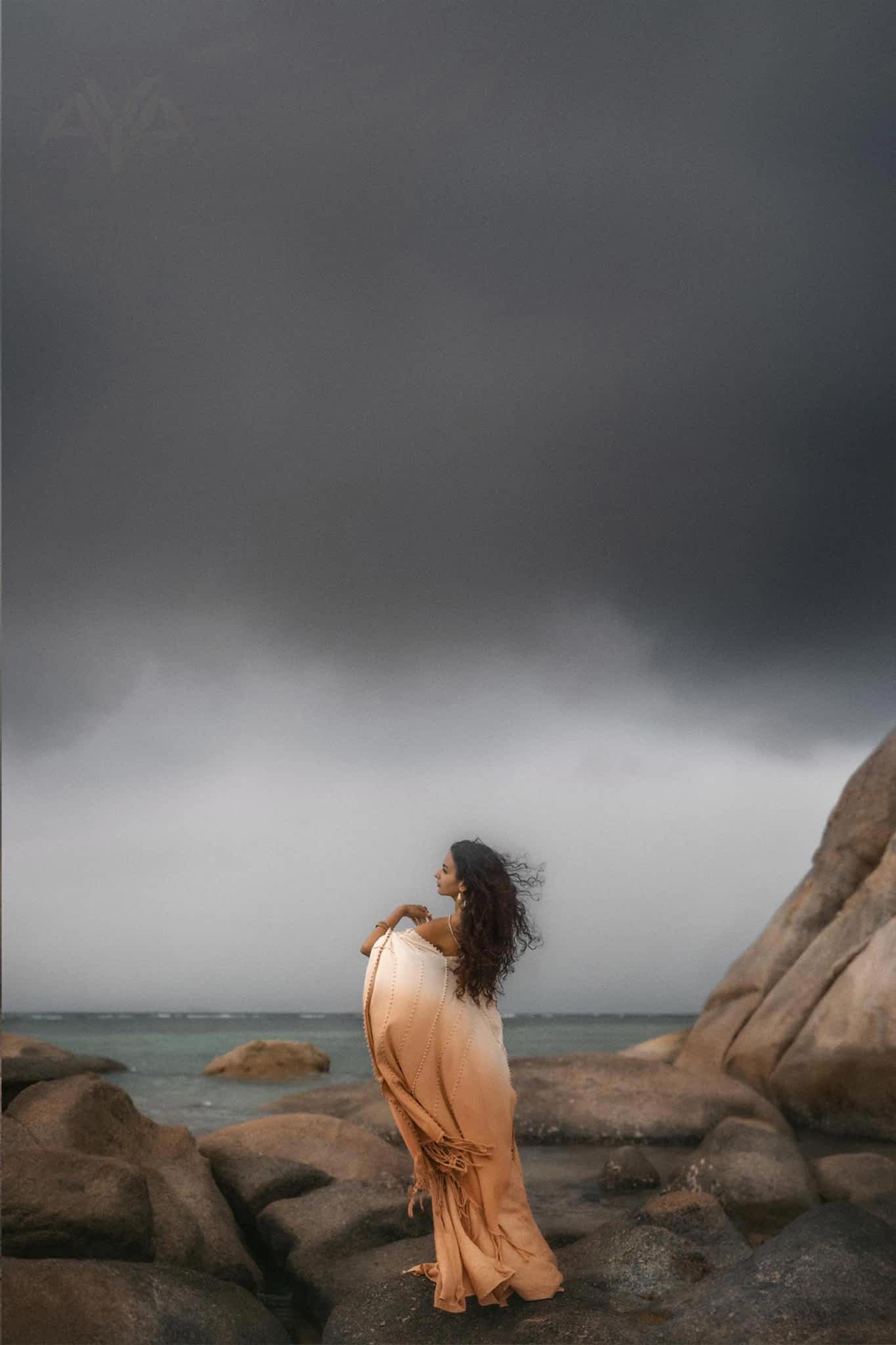 Powder Pink Boho Poncho • Bohemian Cape • Plus Size Clothing • Wrap Shawl • Ombre Sustainable Mantel - AYA SW IDR