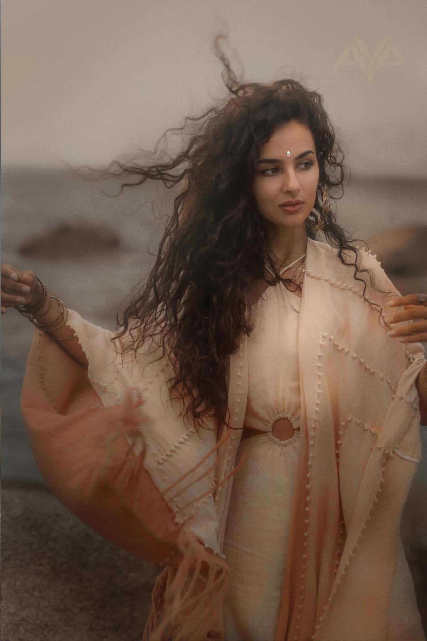 Powder Pink Boho Poncho • Bohemian Cape • Plus Size Clothing • Wrap Shawl • Ombre Sustainable Mantel - AYA SW IDR
