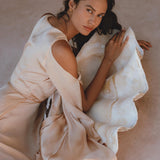 Powder Pink Matangi Peace Silk Gown • Silk Wedding Guest Dress • Boho Elegant Dress - AYA SW IDR