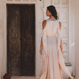 Powder Pink Matangi Peace Silk Gown • Silk Wedding Guest Dress • Boho Elegant Dress - AYA SW IDR
