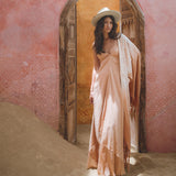 Powder Pink Padma Dress • Bohemian Handloomed Dress • Greek Goddess Summer Dress - AYA SW IDR