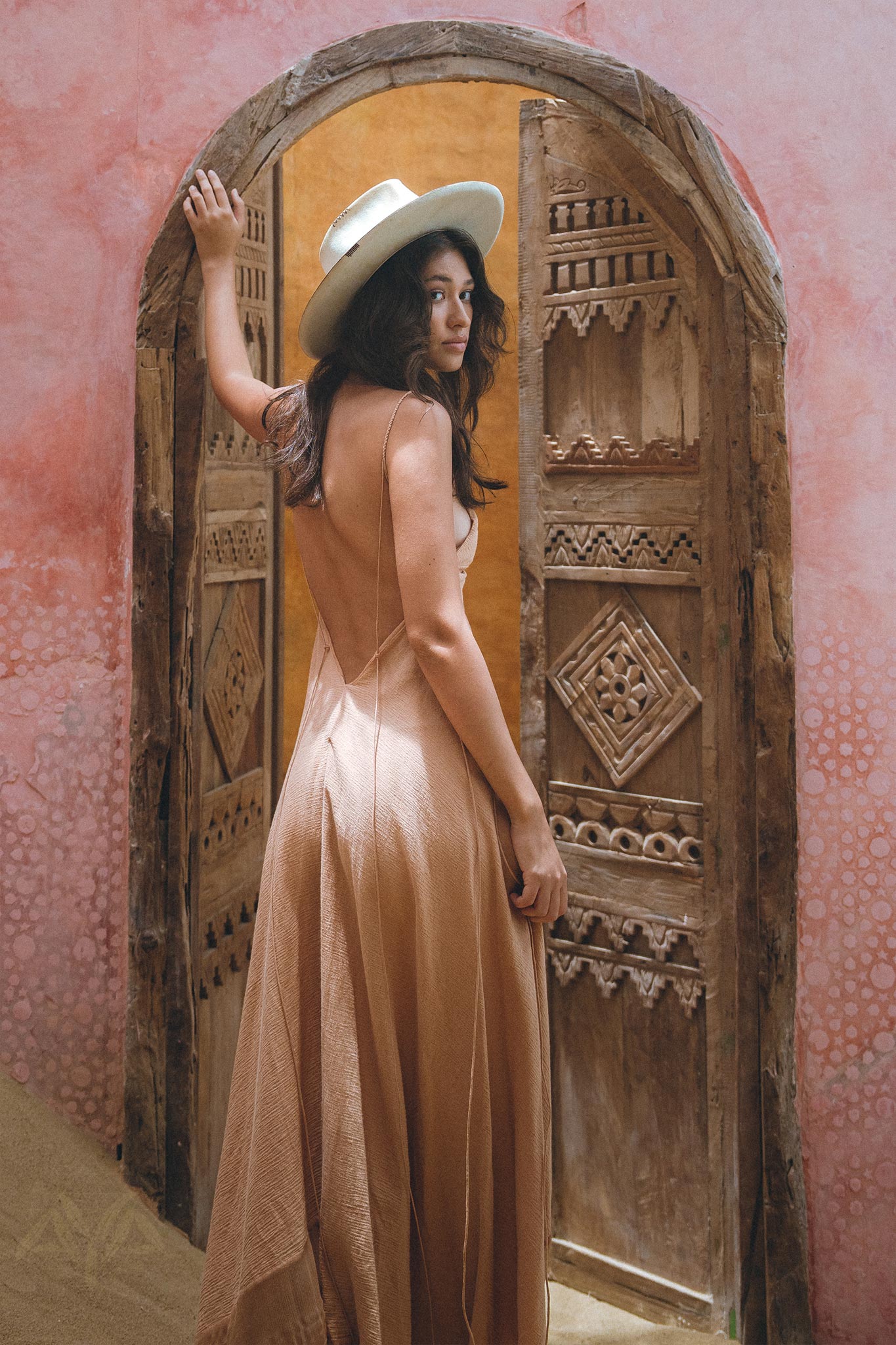 Powder Pink Padma Dress • Bohemian Handloomed Dress • Greek Goddess Summer Dress - AYA SW IDR