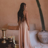 Powder Pink Padma Dress • Bohemian Handloomed Dress • Greek Goddess Summer Dress - AYA SW IDR