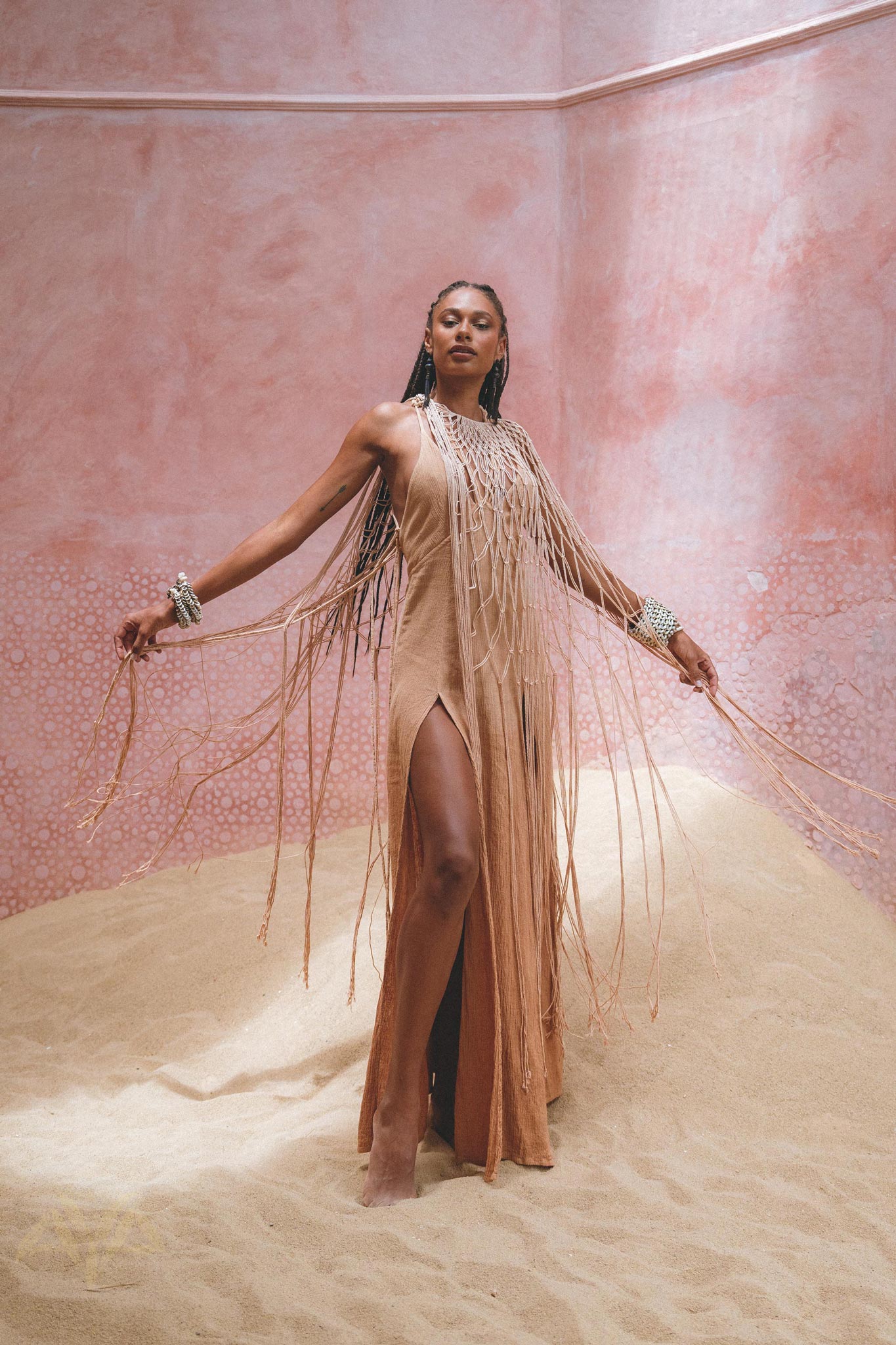 Powder Pink Summer Cover Up • Resort Beach Gown • Bikini Cover up Women - AYA SW IDR