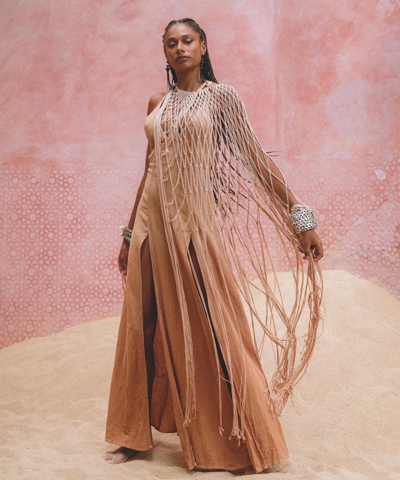 Powder Pink Summer Cover Up • Resort Beach Gown • Bikini Cover up Women - AYA SW IDR