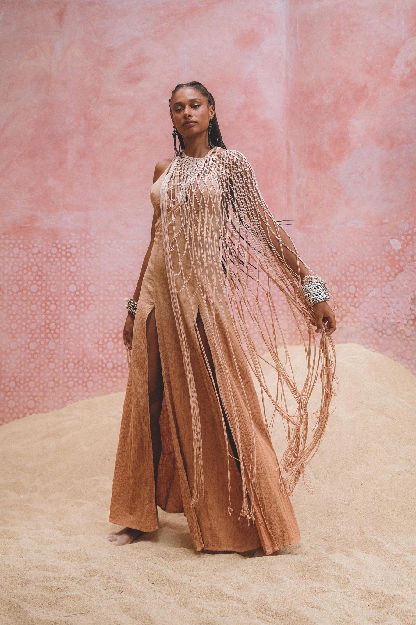 Powder Pink Summer Cover Up • Resort Beach Gown • Bikini Cover up Women - AYA SW IDR