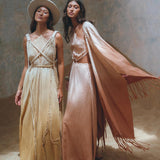 Powder Yellow Athena Cape • Bohemian Ombré Macrame Cape Dress • multiway Cover Up - AYA SW IDR