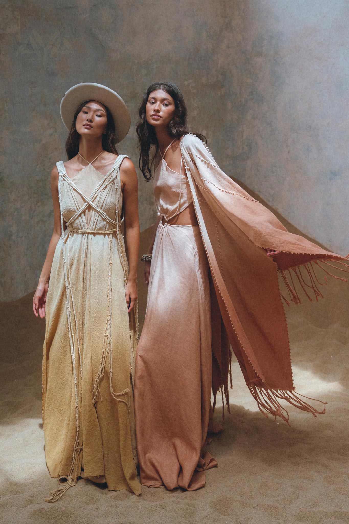 Powder Yellow Athena Cape • Bohemian Ombré Macrame Cape Dress • multiway Cover Up - AYA SW IDR
