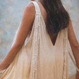 Powder Yellow Athena Cape • Bohemian Ombré Macrame Cape Dress • multiway Cover Up - AYA SW IDR