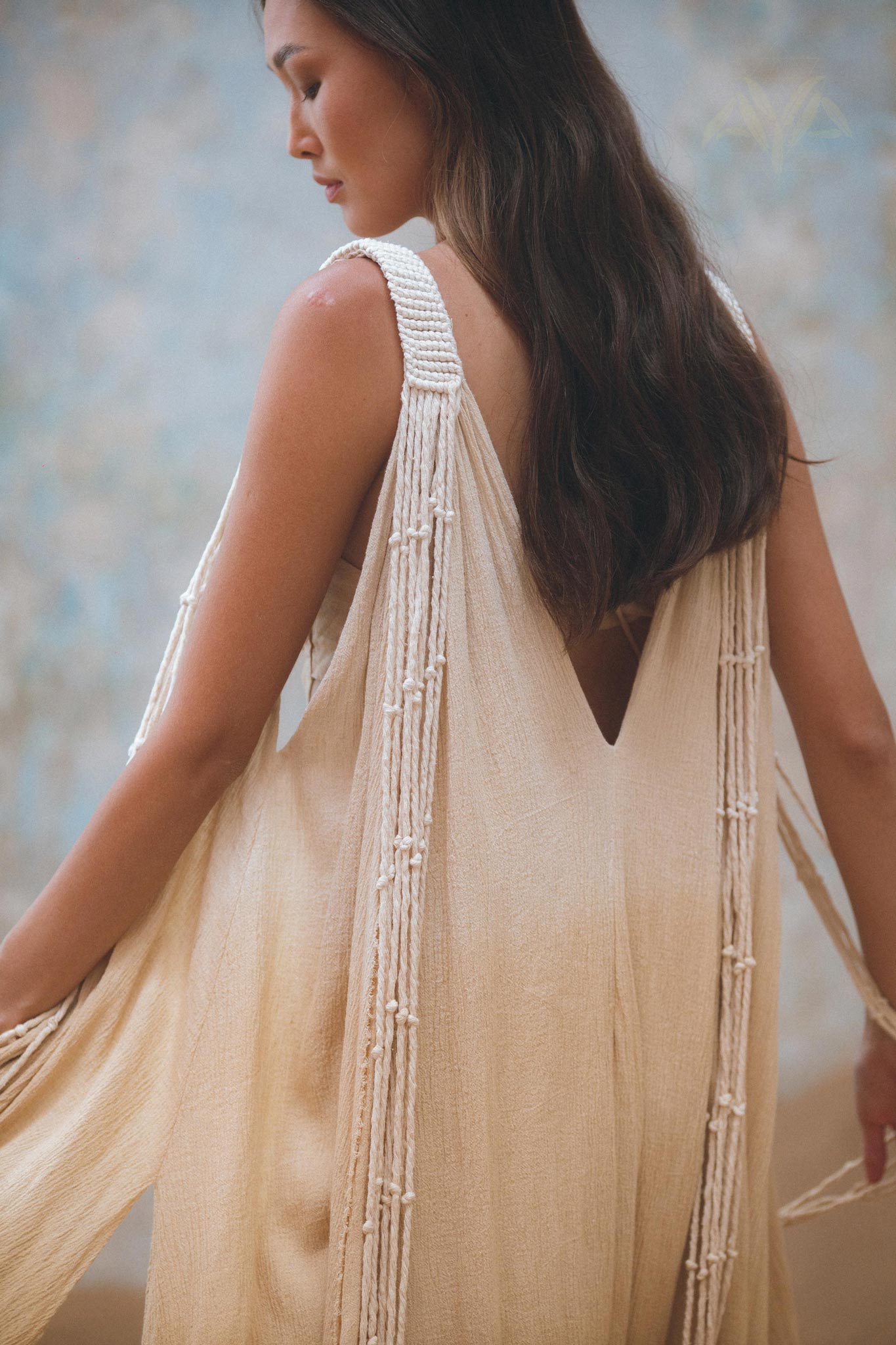 Powder Yellow Athena Cape • Bohemian Ombré Macrame Cape Dress • multiway Cover Up - AYA SW IDR