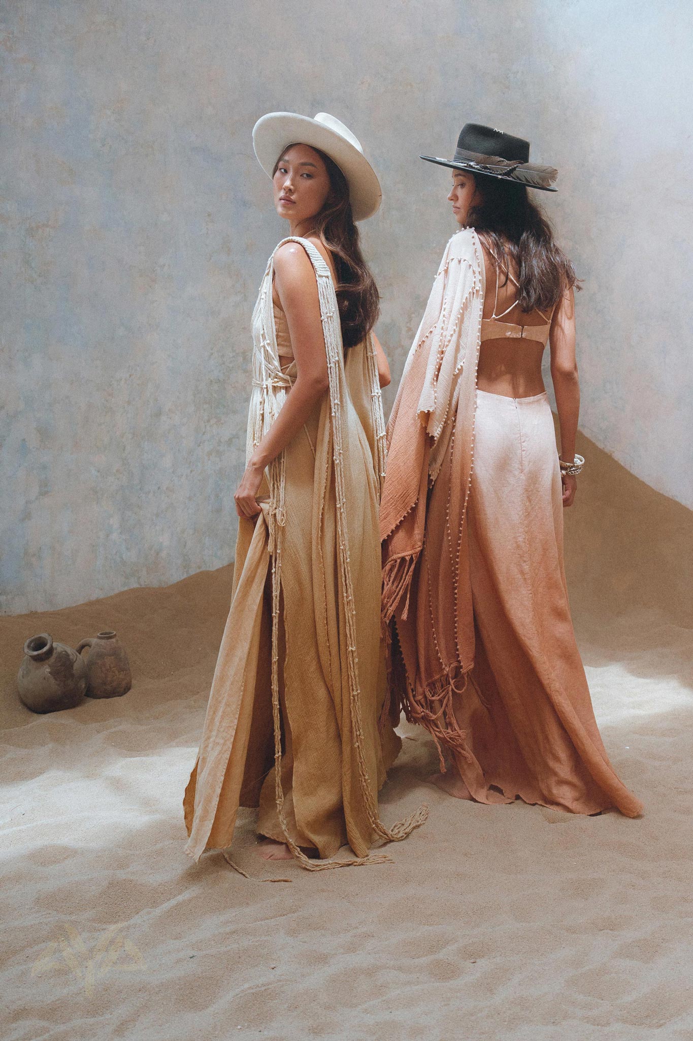 Powder Yellow Athena Cape • Bohemian Ombré Macrame Cape Dress • multiway Cover Up - AYA SW IDR