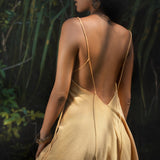 Powder Yellow Padma Dress • Boho Backless Dress • Sleeveless Elegant Dress - AYA SW IDR