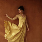 Powder Yellow Padma Dress • Boho Backless Dress • Sleeveless Elegant Dress - AYA SW IDR