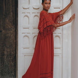 Red Boho Dress • Boho Dress for Women • Red Maxi Bridesmaid Dress - AYA SW IDR