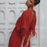 Red Boho Dress • Boho Dress for Women • Red Maxi Bridesmaid Dress - AYA SW IDR