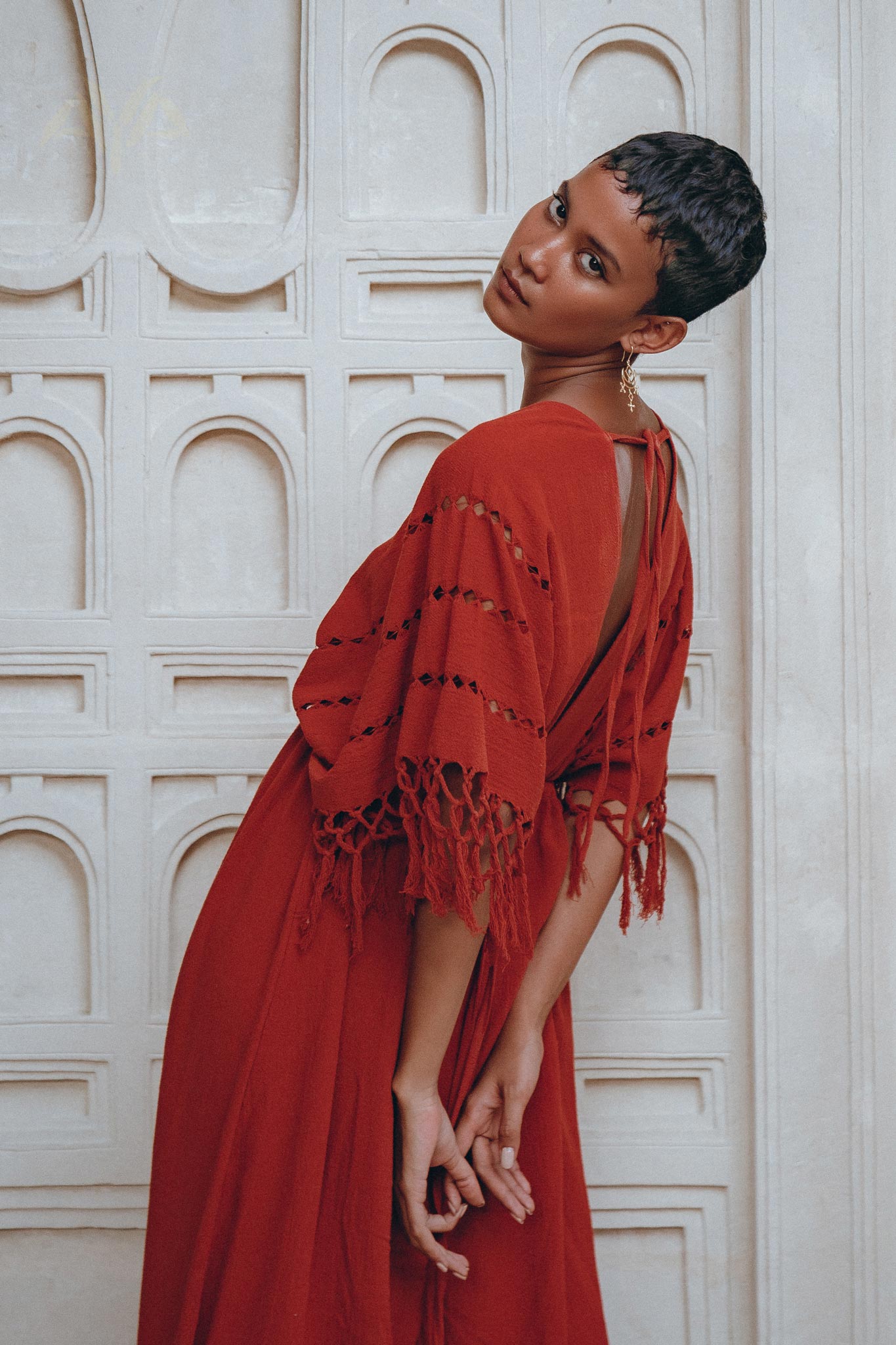 Red Boho Dress • Boho Dress for Women • Red Maxi Bridesmaid Dress - AYA SW IDR