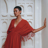 Red Boho Dress • Boho Dress for Women • Red Maxi Bridesmaid Dress - AYA SW IDR