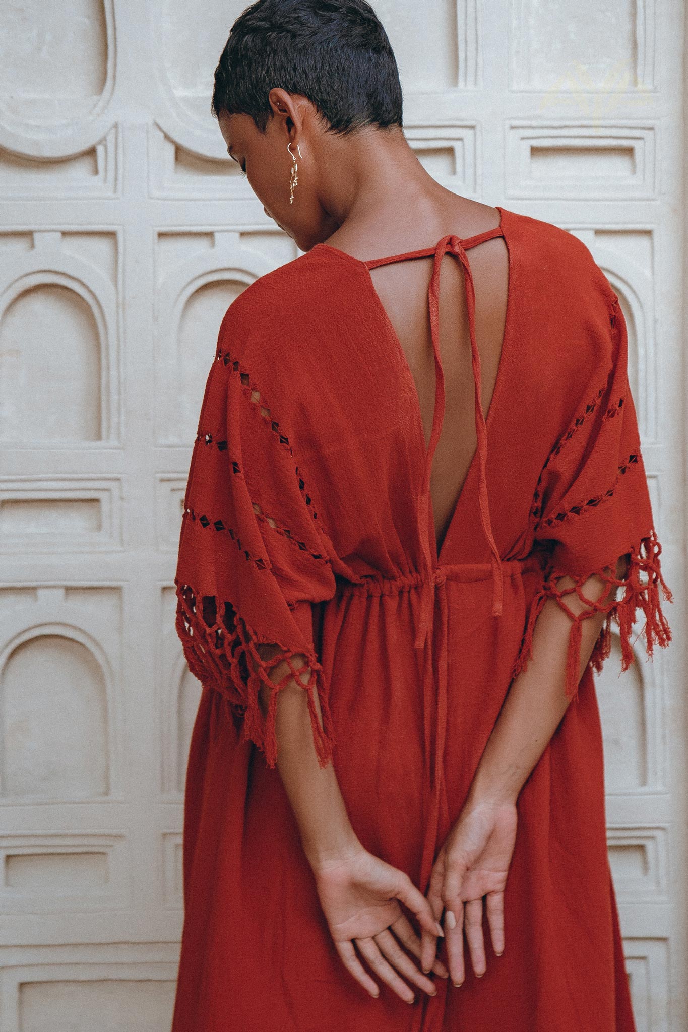 Red Boho Dress • Boho Dress for Women • Red Maxi Bridesmaid Dress - AYA SW IDR