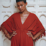Red Boho Dress • Boho Dress for Women • Red Maxi Bridesmaid Dress - AYA SW IDR