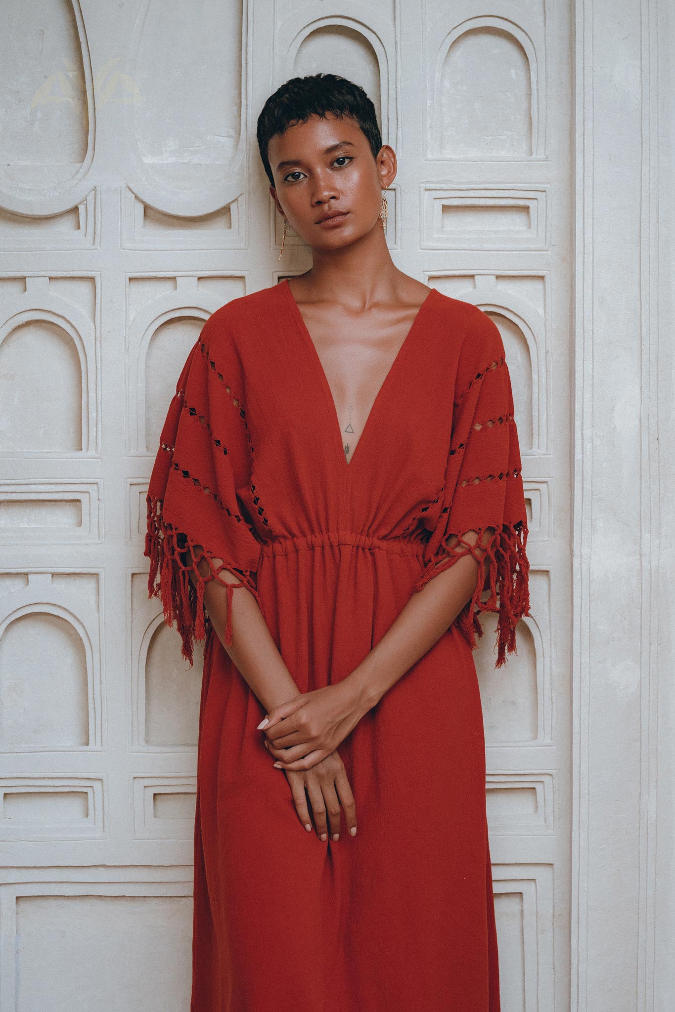 Red Boho Dress • Boho Dress for Women • Red Maxi Bridesmaid Dress - AYA SW IDR