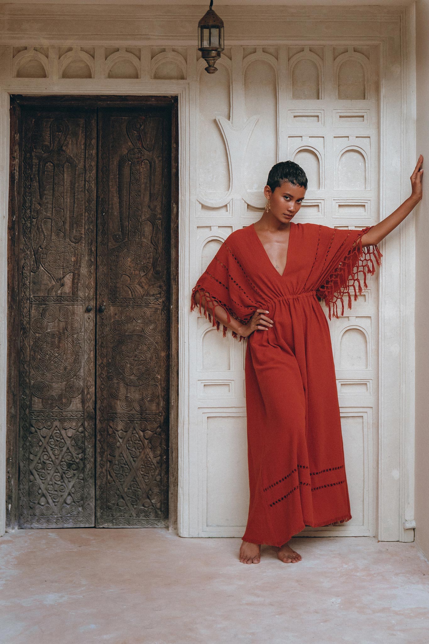 Red Boho Dress • Boho Dress for Women • Red Maxi Bridesmaid Dress - AYA SW IDR