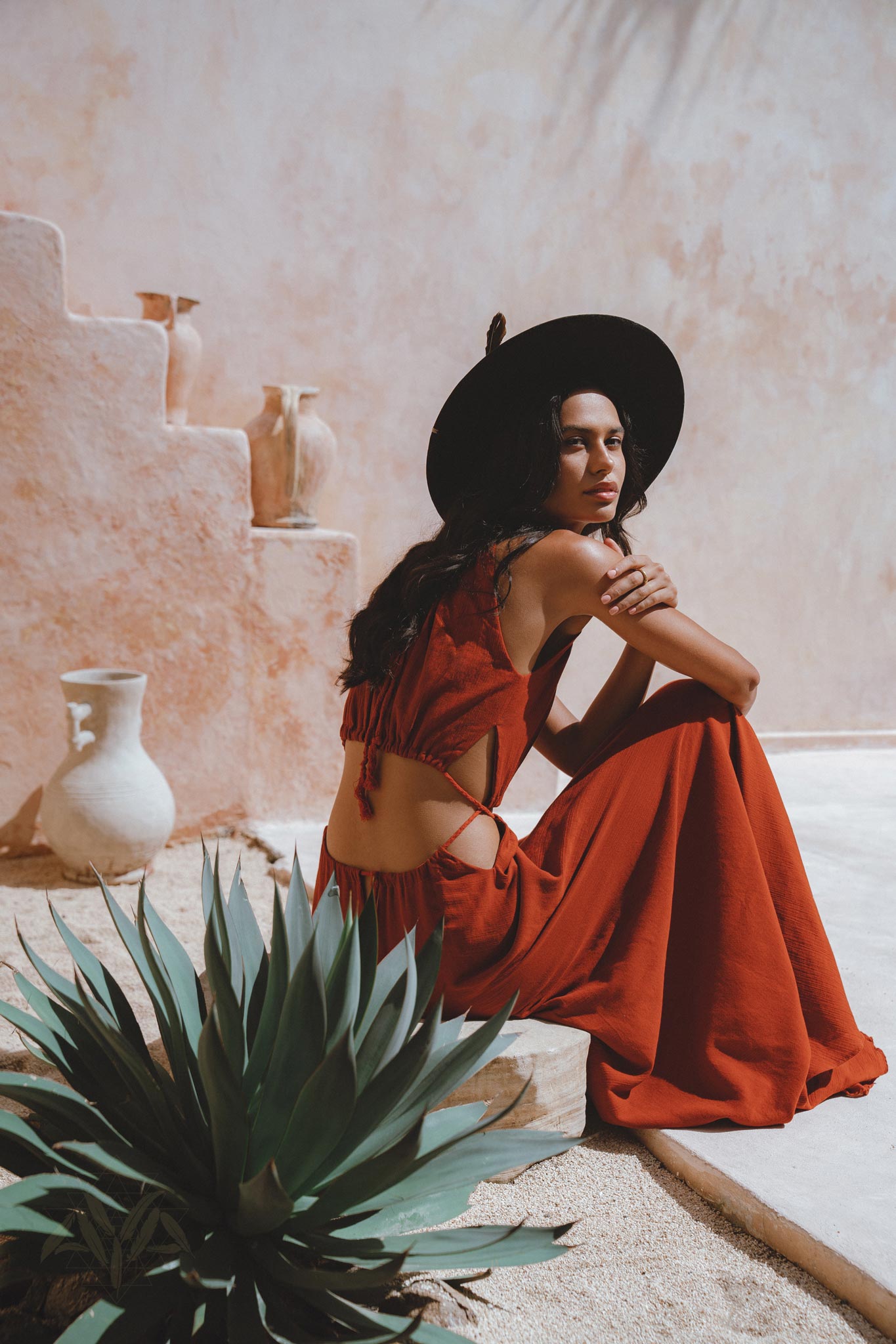 Red Goddess Dress • Fairy Tale Maxi Dress For Women • Cross Open Belly Back Dress - AYA SW IDR