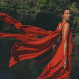 Red Greek Dress • Prom Dance Macrame Dress • Boho Goddess Dress - AYA SW IDR