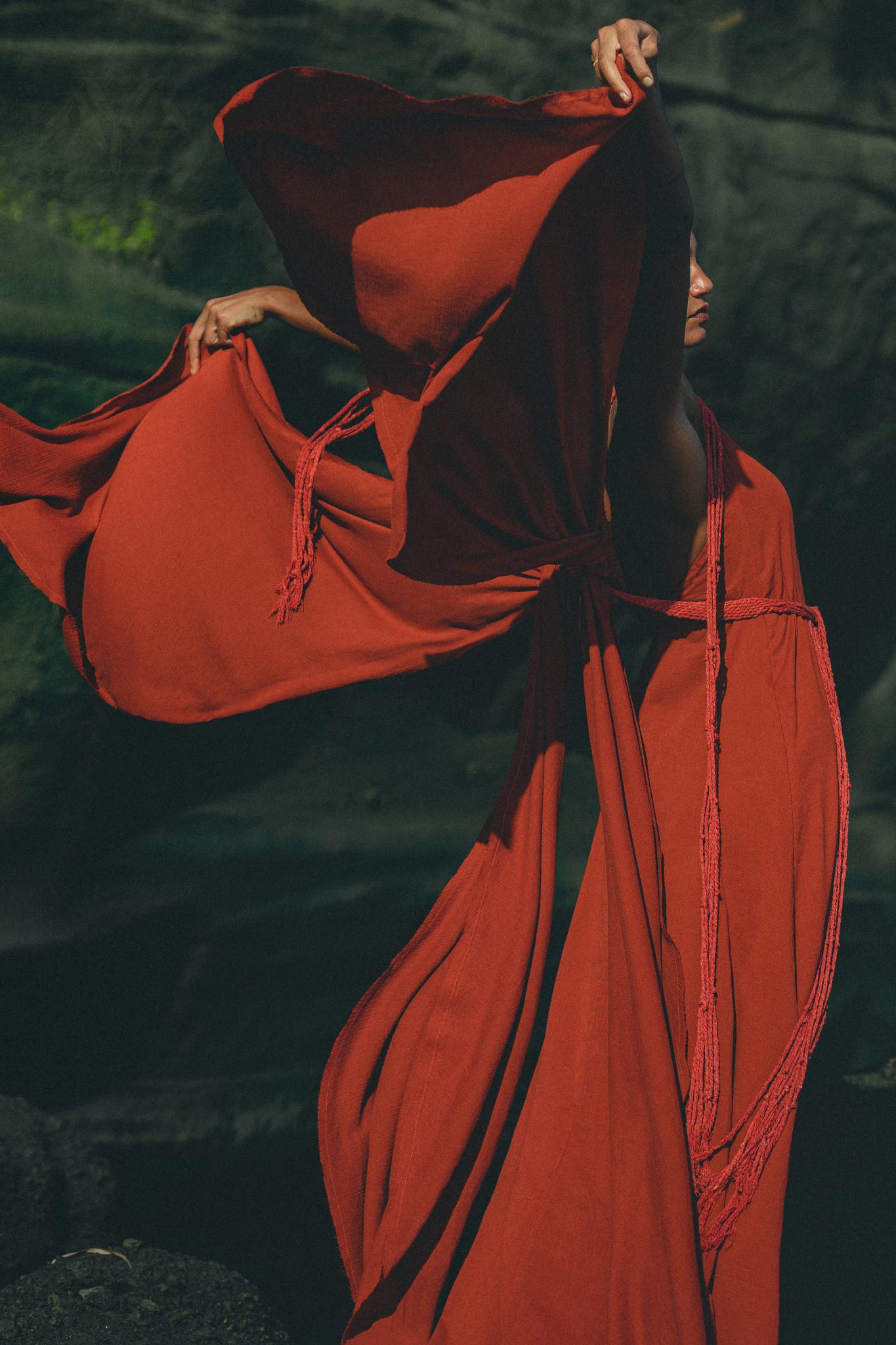 Red Greek Dress • Prom Dance Macrame Dress • Boho Goddess Dress - AYA SW IDR