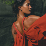 Red Greek Dress • Prom Dance Macrame Dress • Boho Goddess Dress - AYA SW IDR